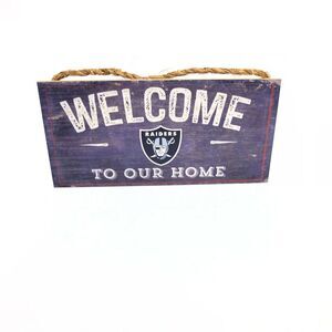 NFL Welcome To Our Home Las Vegas Raiders Wood Sign 12" x 6"
